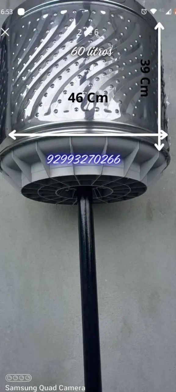 Lixeira de inox 60 litros  - Foto 3