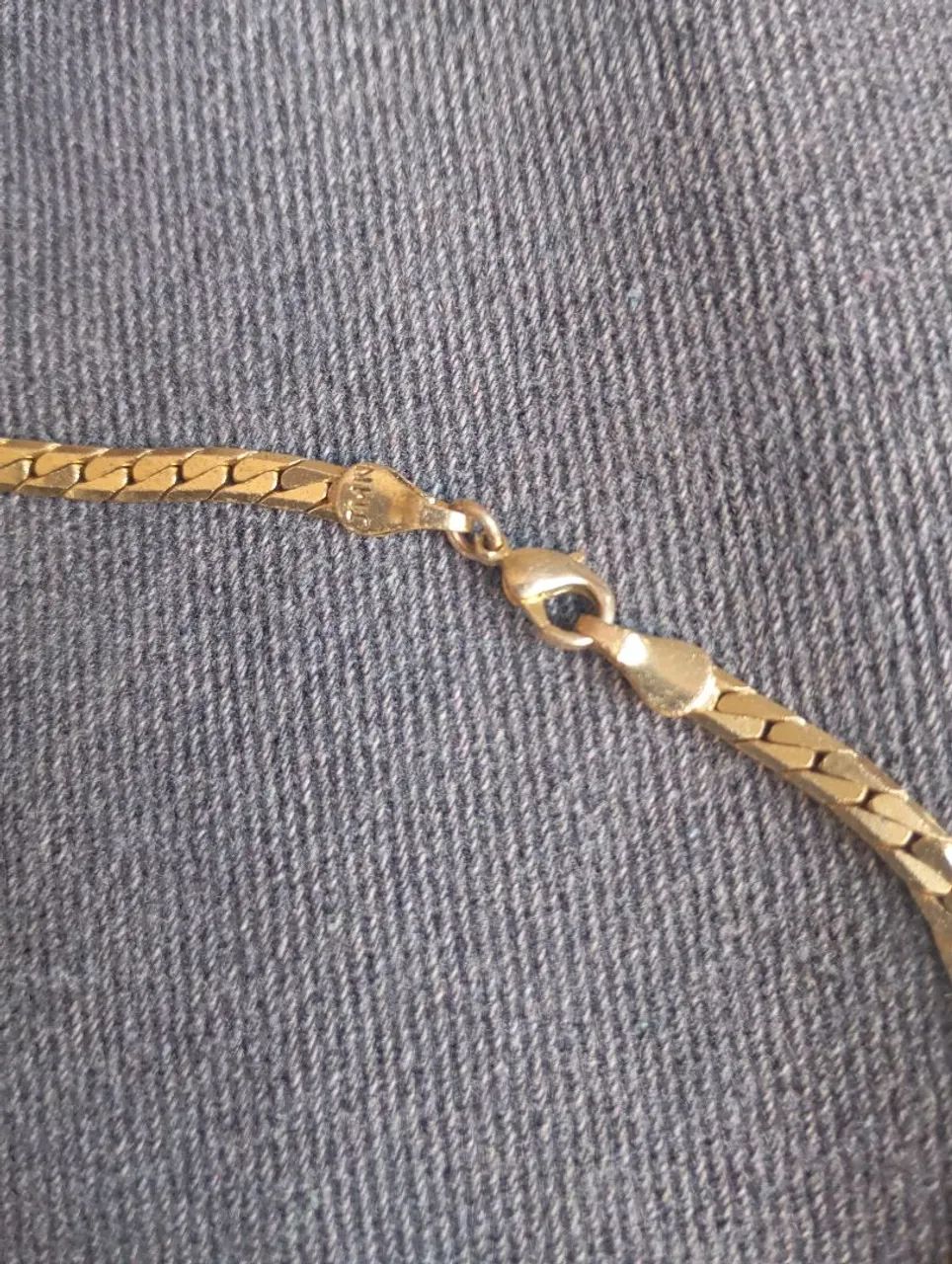 Colar banhado a ouro com pingente de ouro 18k 50 cm - Foto 4