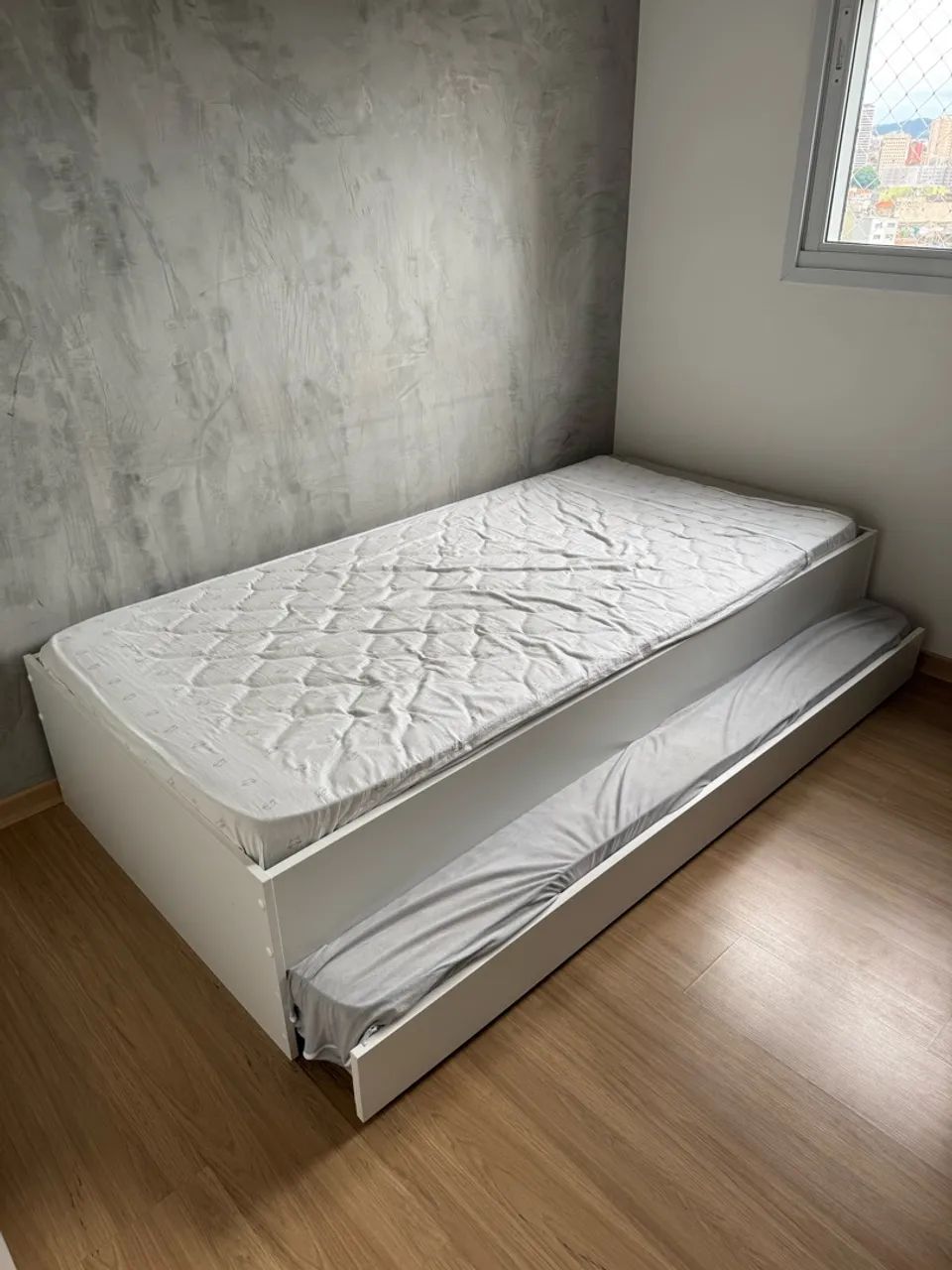 Cama solteiro com bicama