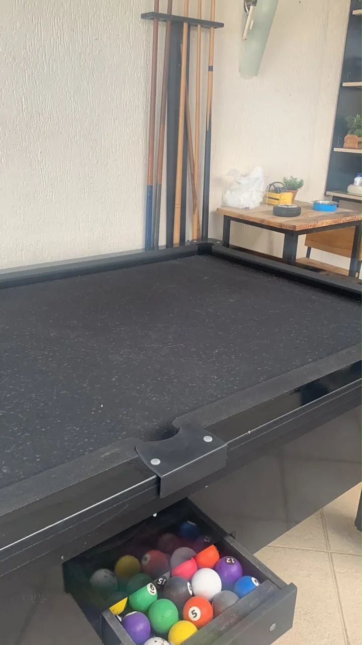 Mesa de Sinuca - Preta Laqueada 