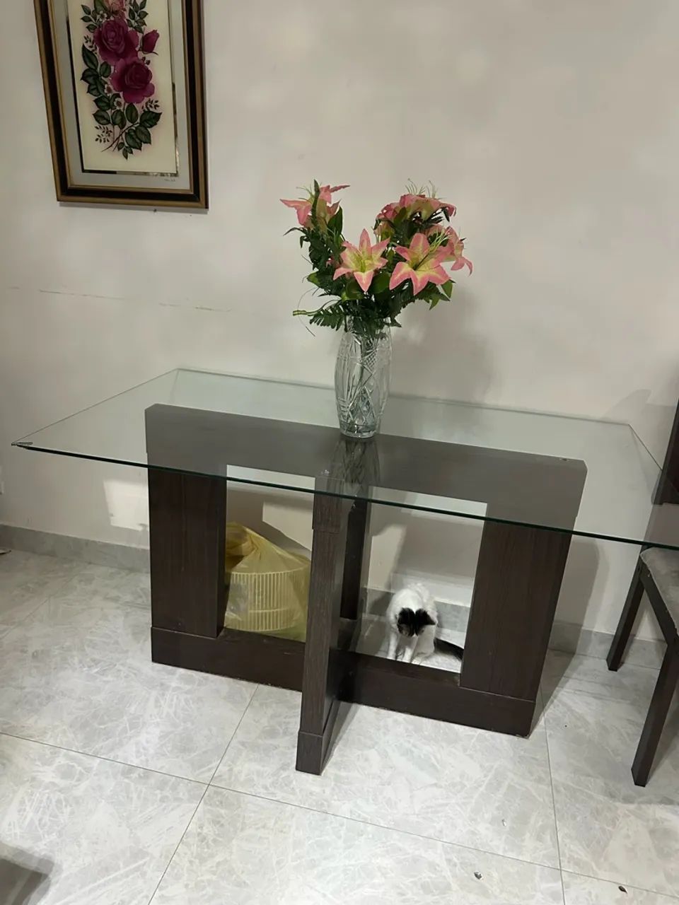 Mesa de vidro 4 cadeiras