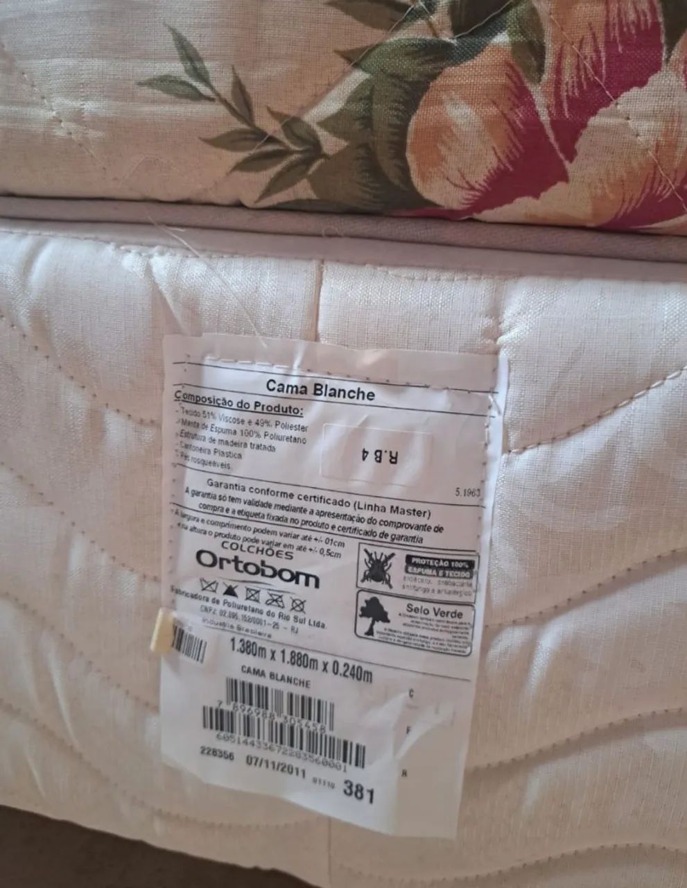 Cama blanche de casal com colchão ortobom - Foto 3