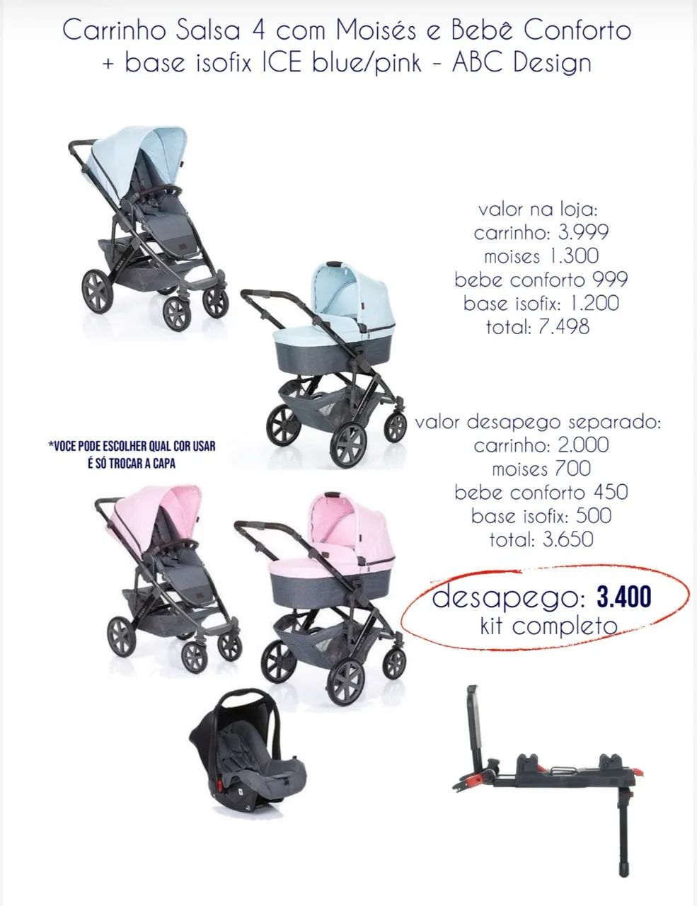 Carrinho de bebê salsa 4 - abc design 