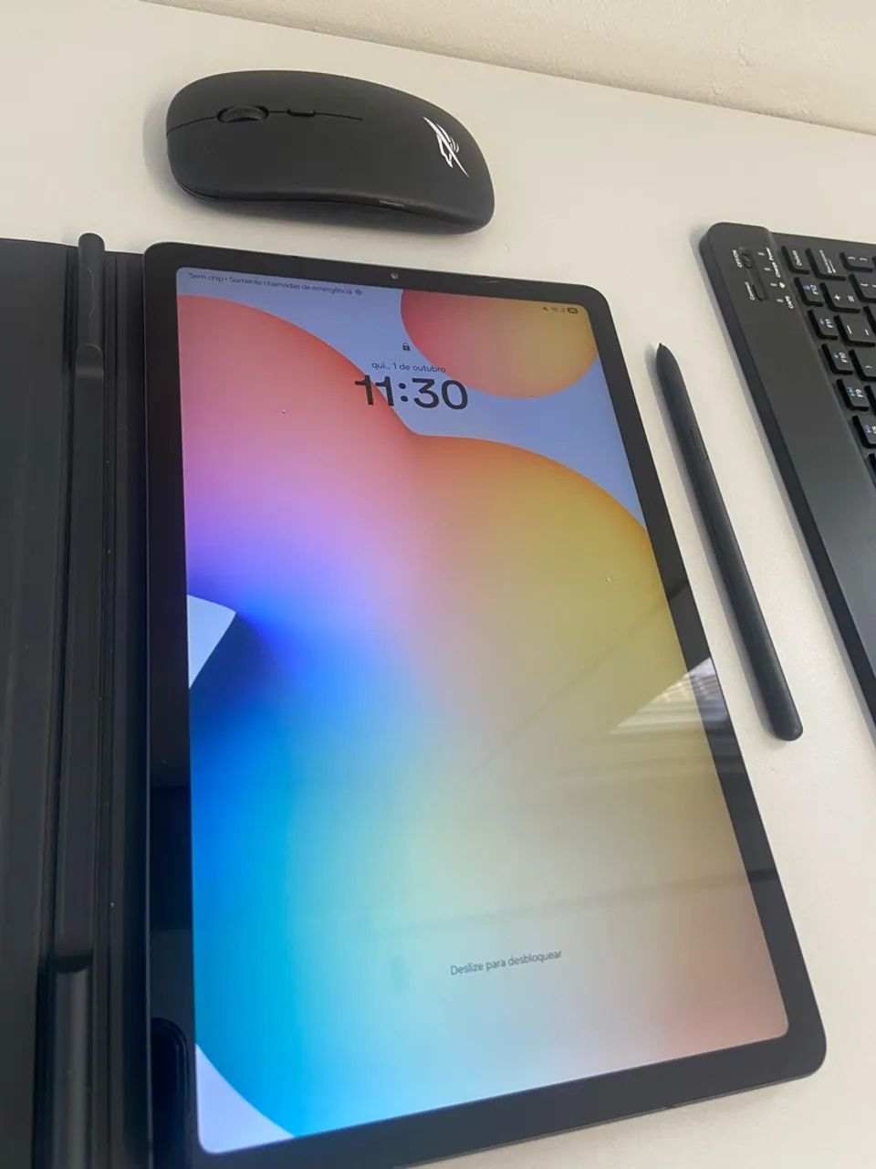 Tablet Samsung S6 Lite 128GB + Capa Caneta Mouse Teclado - Foto 2