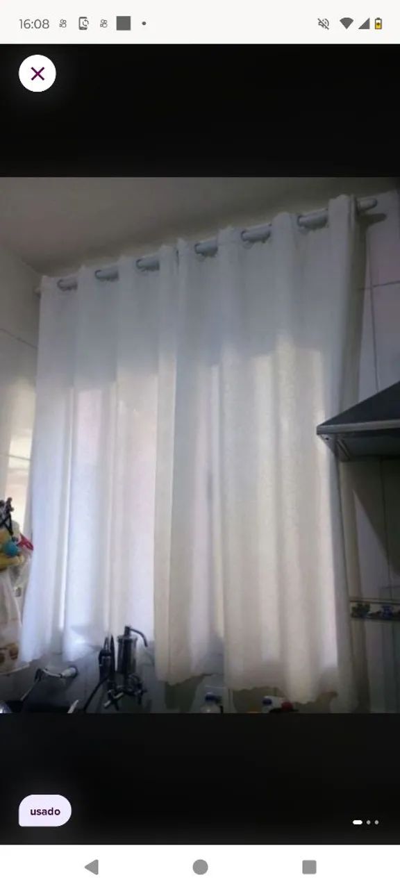 Cortina cozinha com varão 