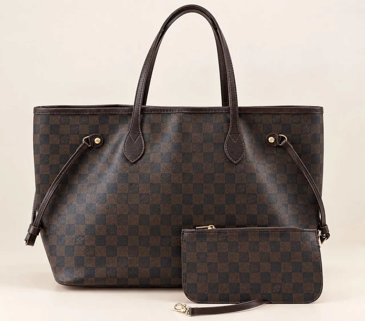 Bolsa Tote Damier Marrom 
