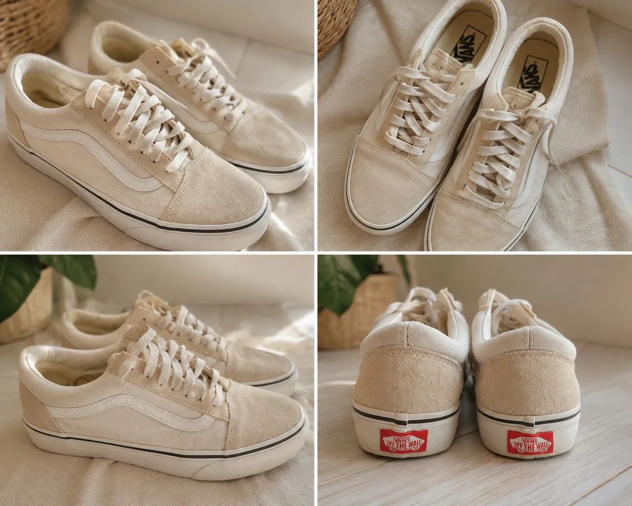 tênis vans old skool original, na cor off-white. modelo clássico e versátil.