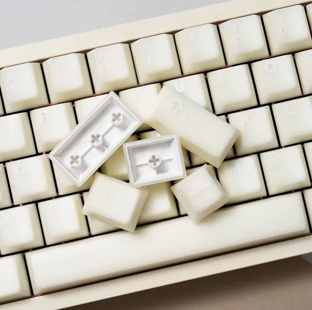 Keycaps chinesas creme com legendas brancas abs doubleshot - Foto 2