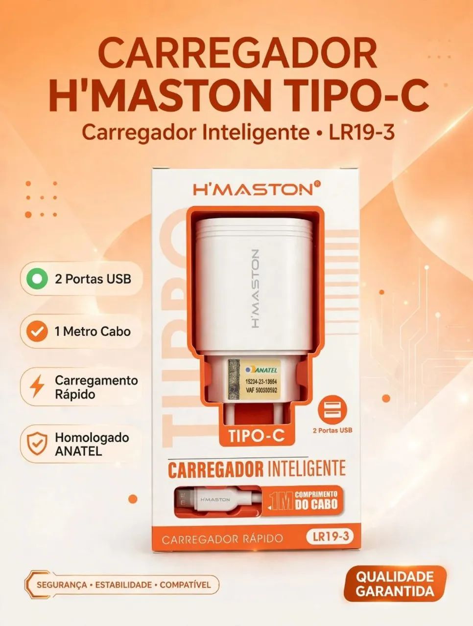 Carregador celular tipo C