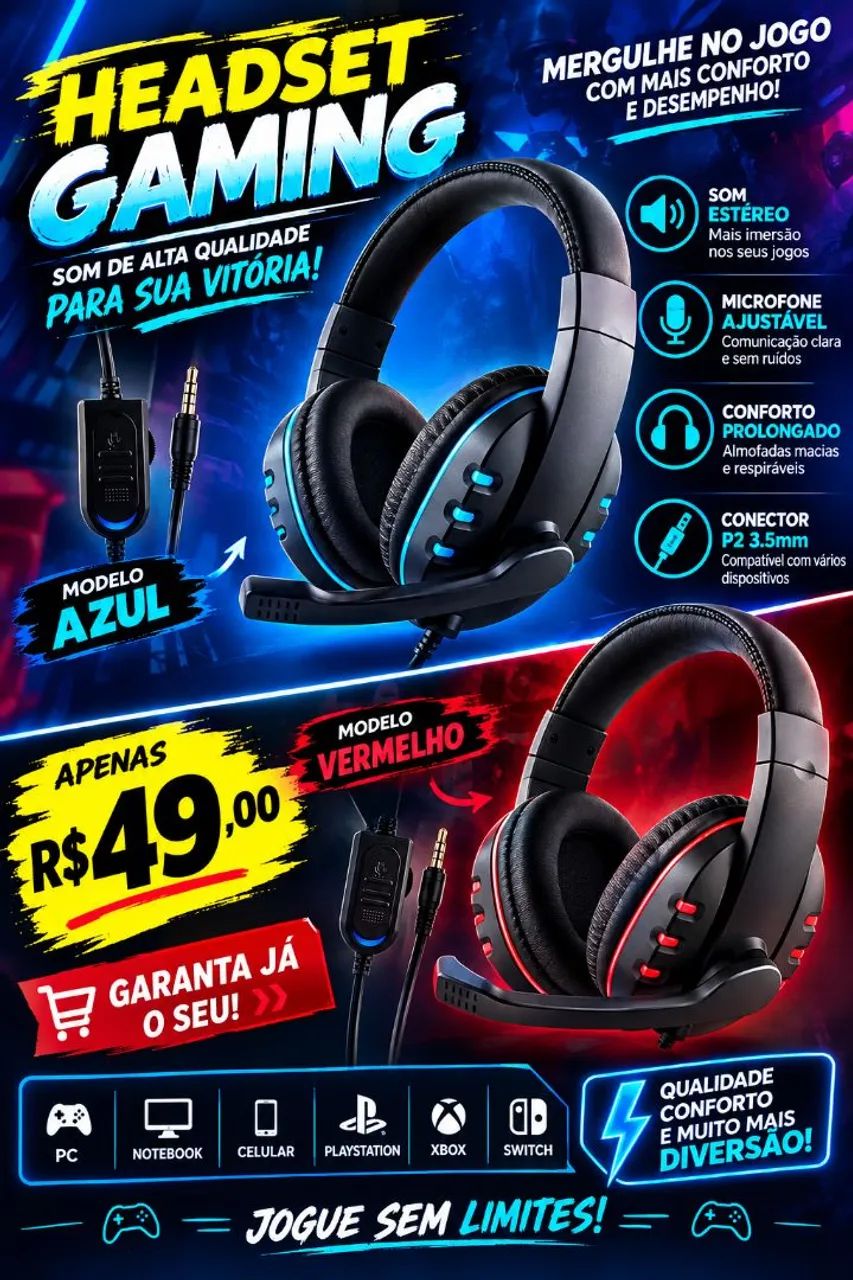 Fone de ouvido Gaming headset  - Foto 2
