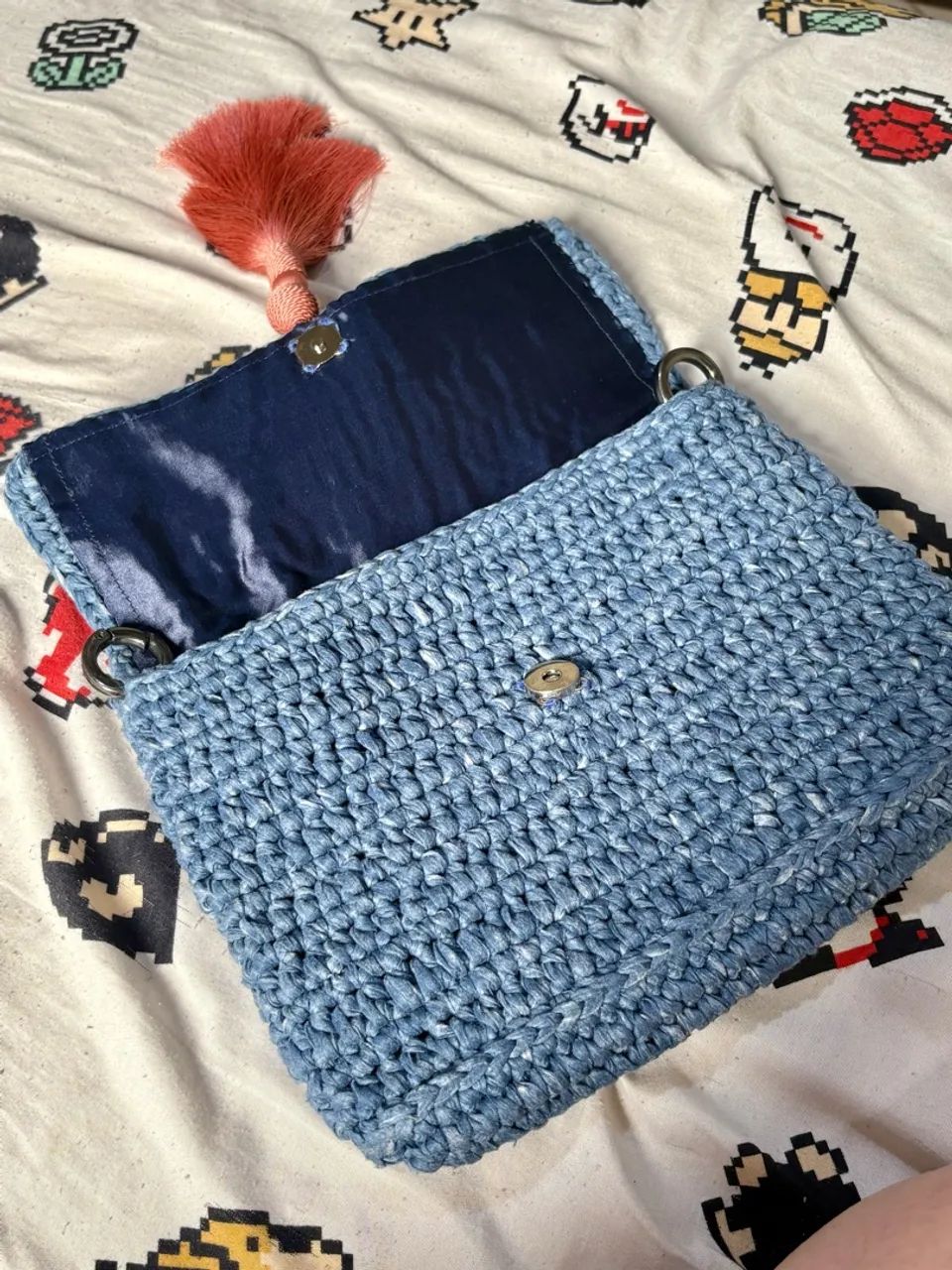 Bolsa em croche com tassel e alça removível  - Foto 2