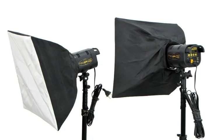 Flash para estúdio Compact Flash Digital 140 com Hazy Light 40 cm x 40 cm - Foto 3
