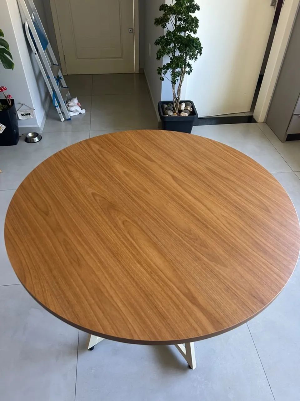 Mesa Jantar Redonda 100cm Mdf Metal