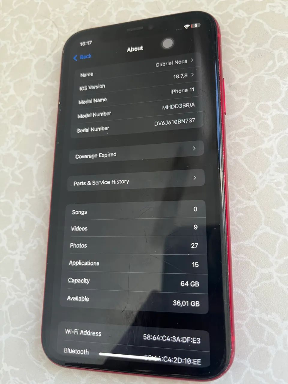 iPhone 11 RED 64GB - Funcionando 100% - Só a traseira trincada - Aceito proposta - Foto 4