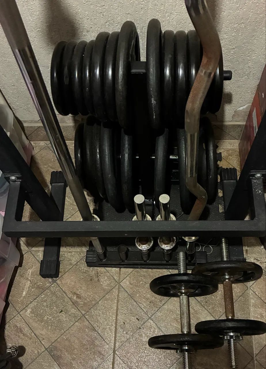 190 KG DE ANILHAS DE FERRO + BARRAS E HALTERES ? DESAPEGO