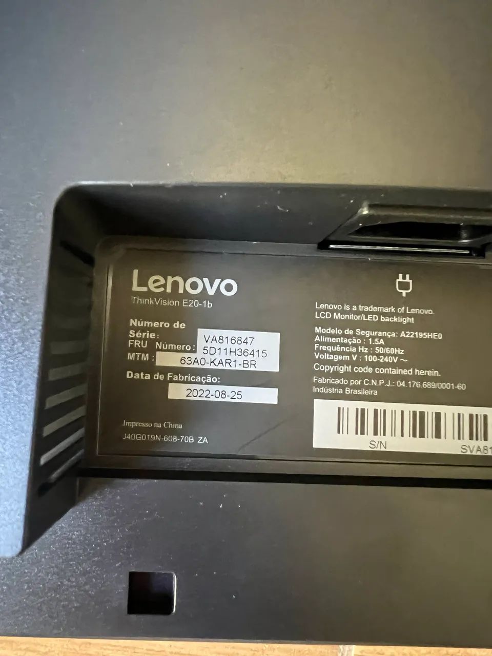 Monitor Lenovo Thinkpad 19.5? - Foto 2