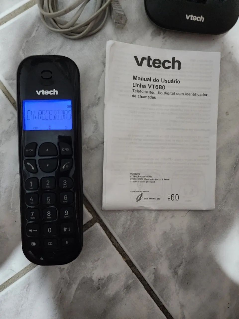Telefone sem fio Vtech VT 680 preto - Foto 3