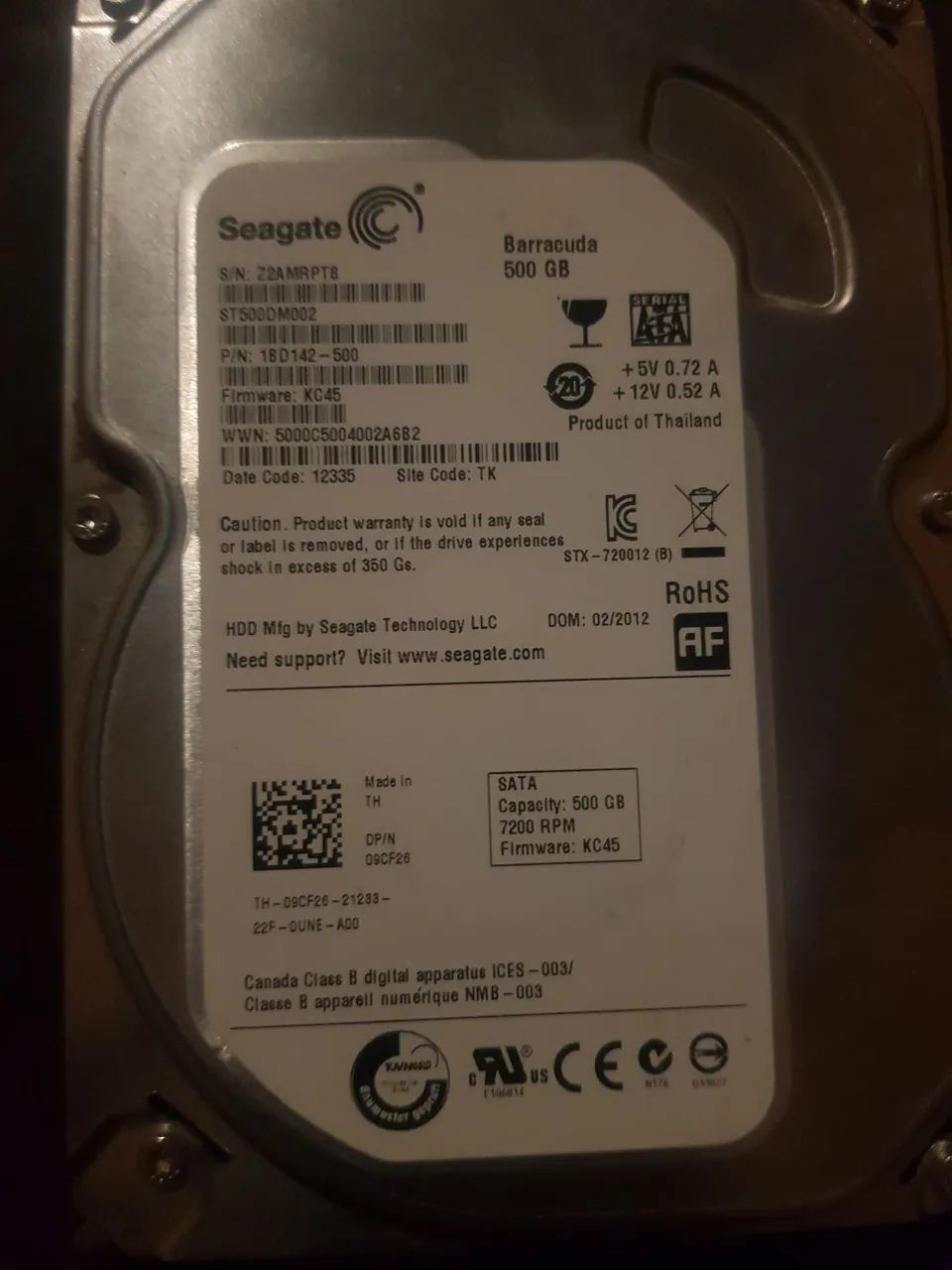 Hd 500gigas seagate