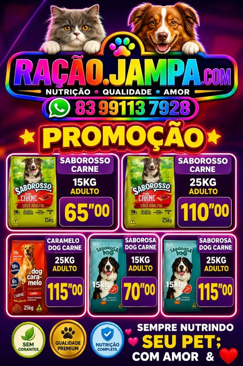 *PROMOÇÃO* RAÇÃO 15Kg Adulto Aparti *65"00*