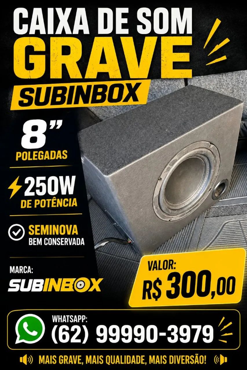 Caxa de Som Grave SUNBINBOX