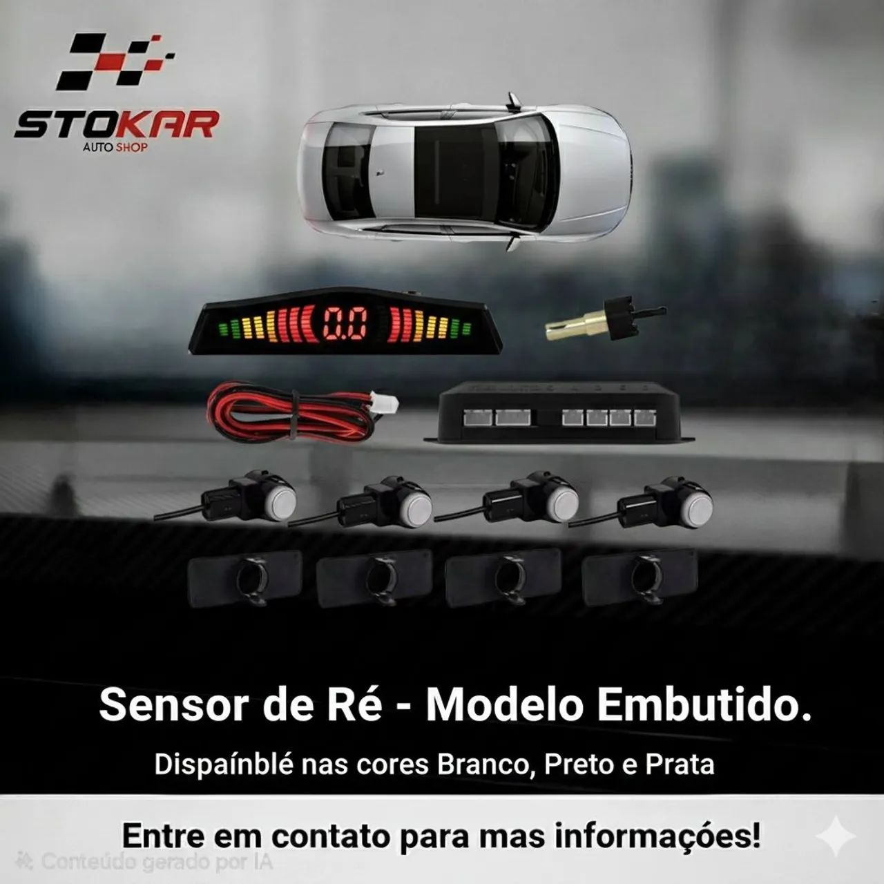 Sensor de ré / Estacionamento embutido 