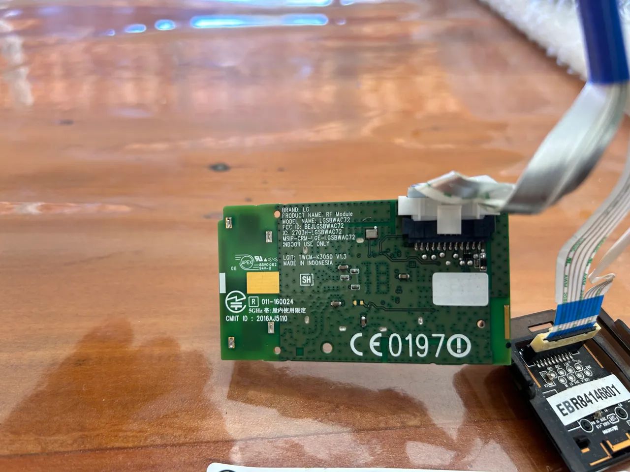 Kit Módulo Wi-Fi LGSBWAC72 + Sensor IR EBR * + Cabo Flat LG 55UJ6585 Original - Foto 5