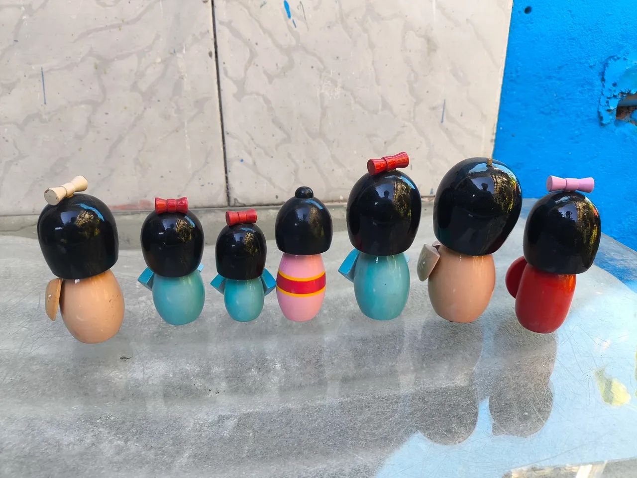 Conjunto bonecas de madeira Kokeshi - Foto 5