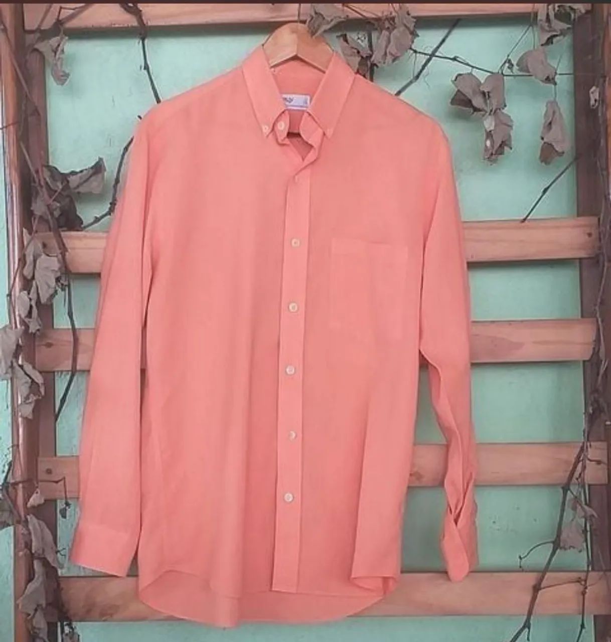 Camisas masculinas social laranja raphy 