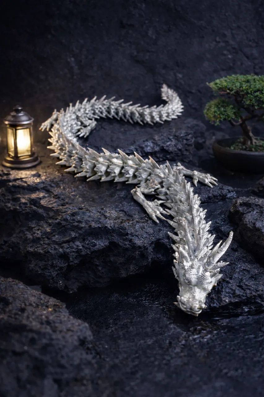 Dragão Articulado Dourado - Escultura Decorativa Flexível em Impressão 3D - Foto 2