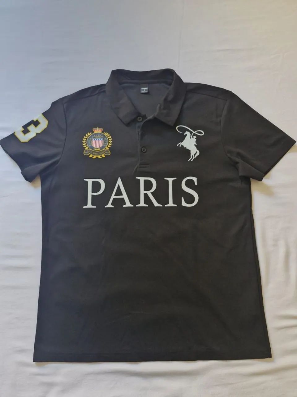 Camisa Polo PARIS Preta Premium Masculina