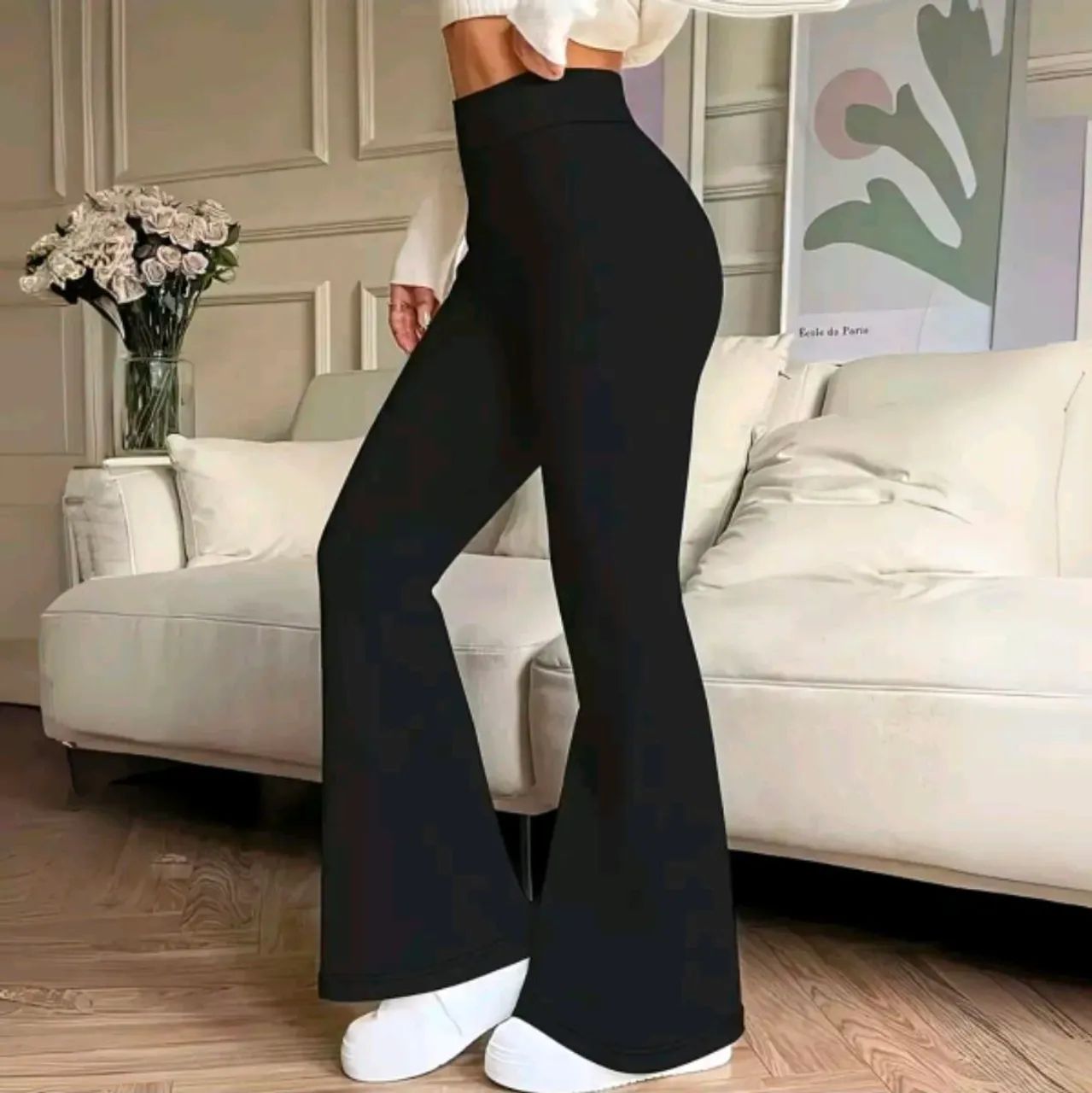 Calça Flare Bailarina sem bolso Tecido Premiun - Foto 3