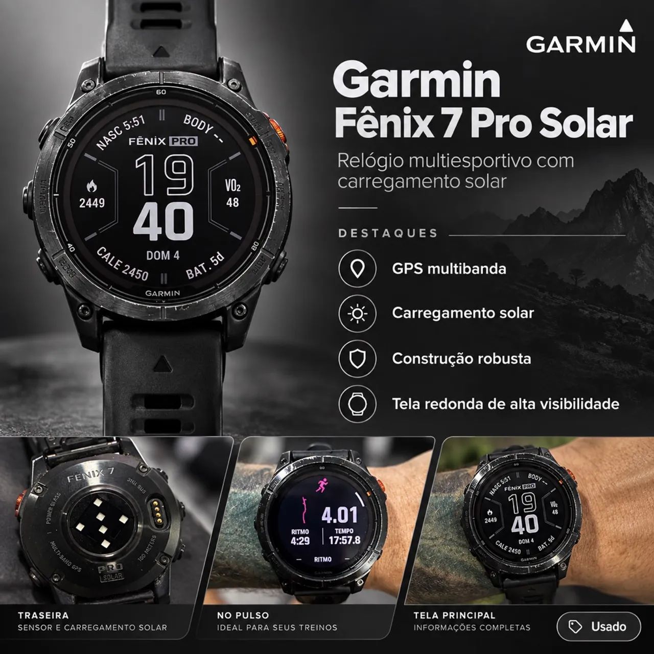 Garmin Fênix 7 Pro Solar - Foto 4