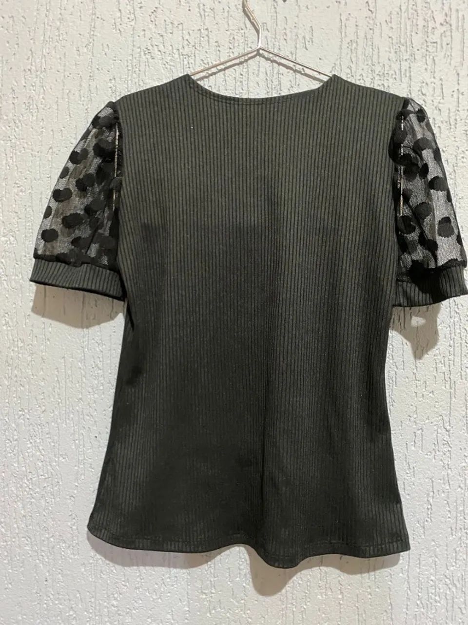 Camiseta Canelada com Tule - Foto 4