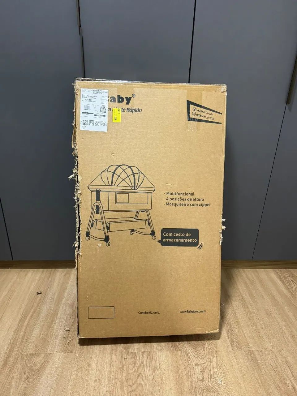 Berço Portátil Moises Co-bed com balanço mosquiteiro e cesto. - Foto 5