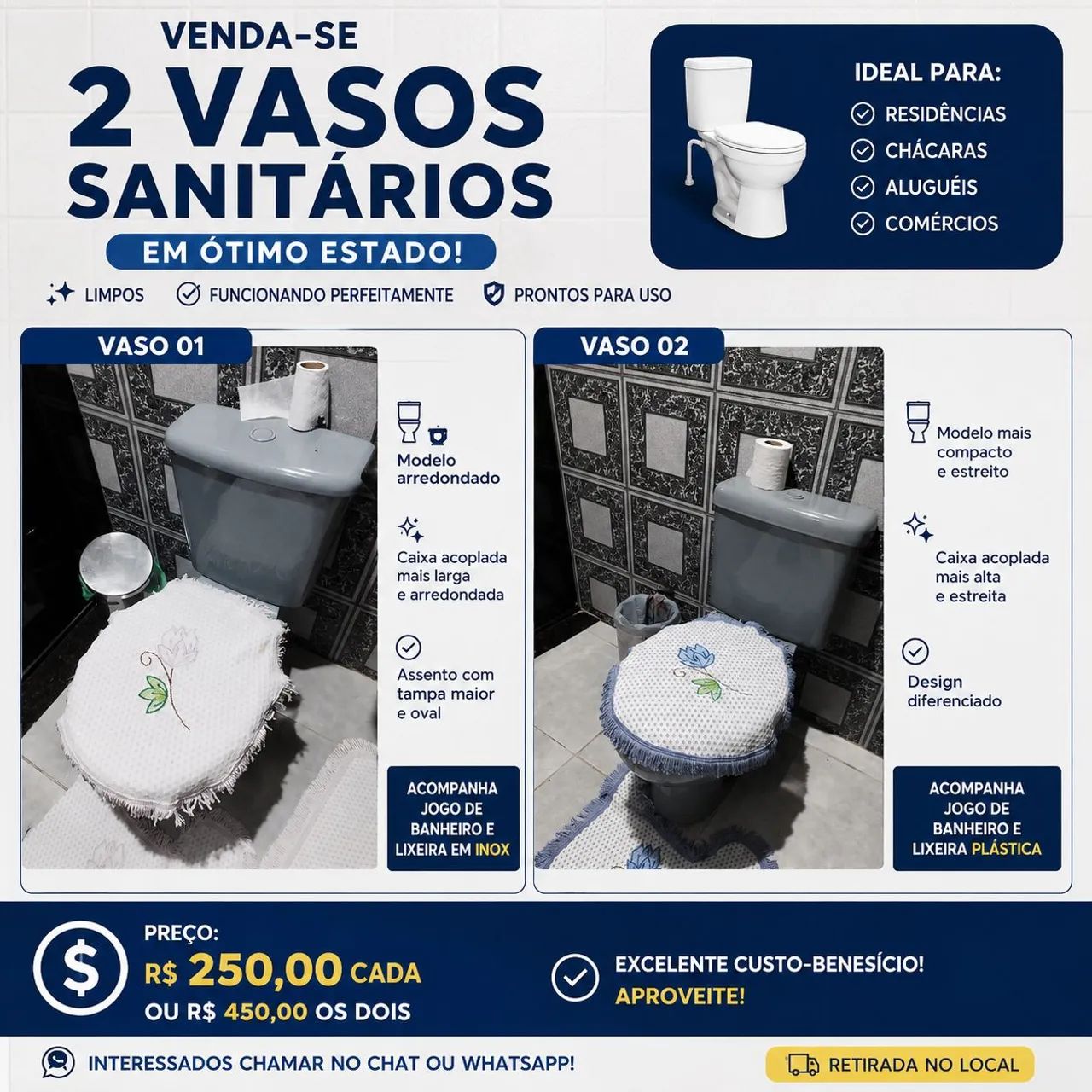 2 vasos sanitários