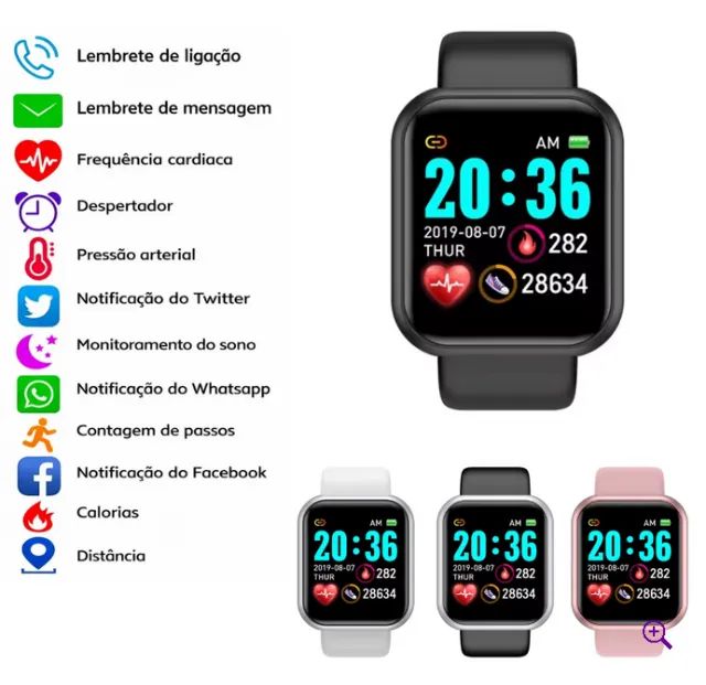 Relógio Inteligente D20 Bluetooth 4.0 Smartwatch - Foto 2