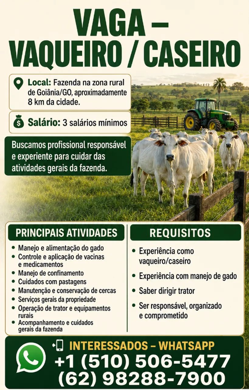VAGA - VAQUEIRO / CASEIRO - Foto 2
