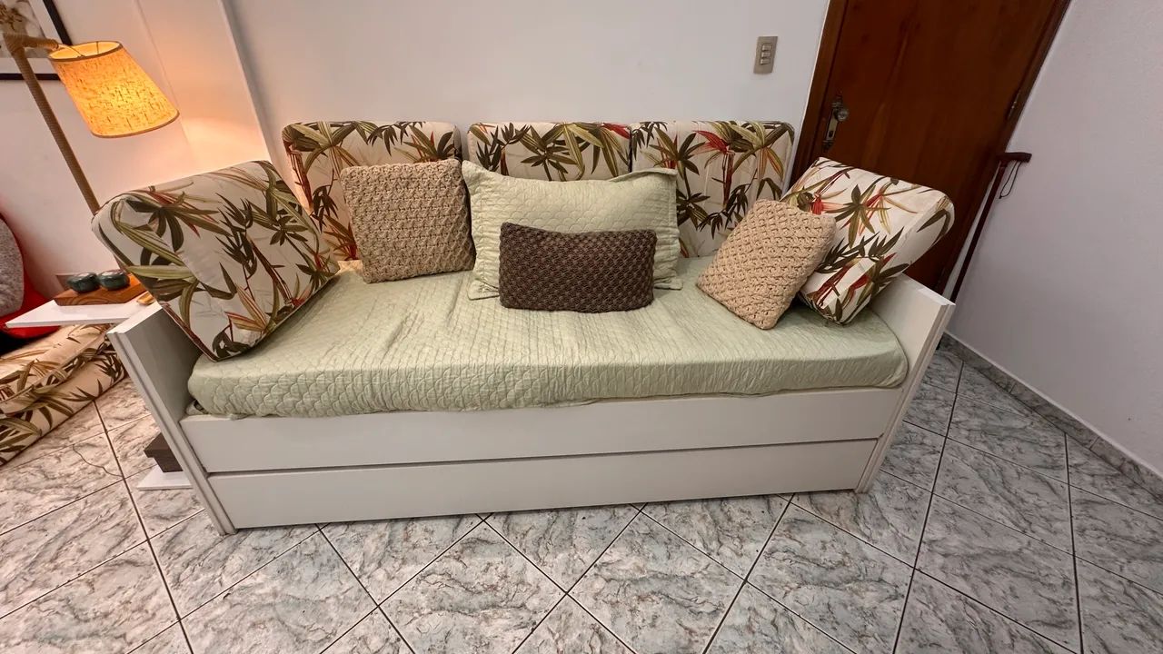 Cama Bicama Solteiro Branca Madeira Firme Como nova - Foto 3