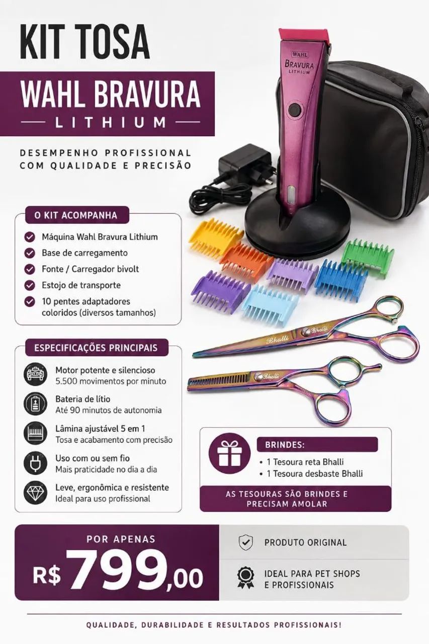 KIT TOSA WAHL BRAVURA LITHIUM