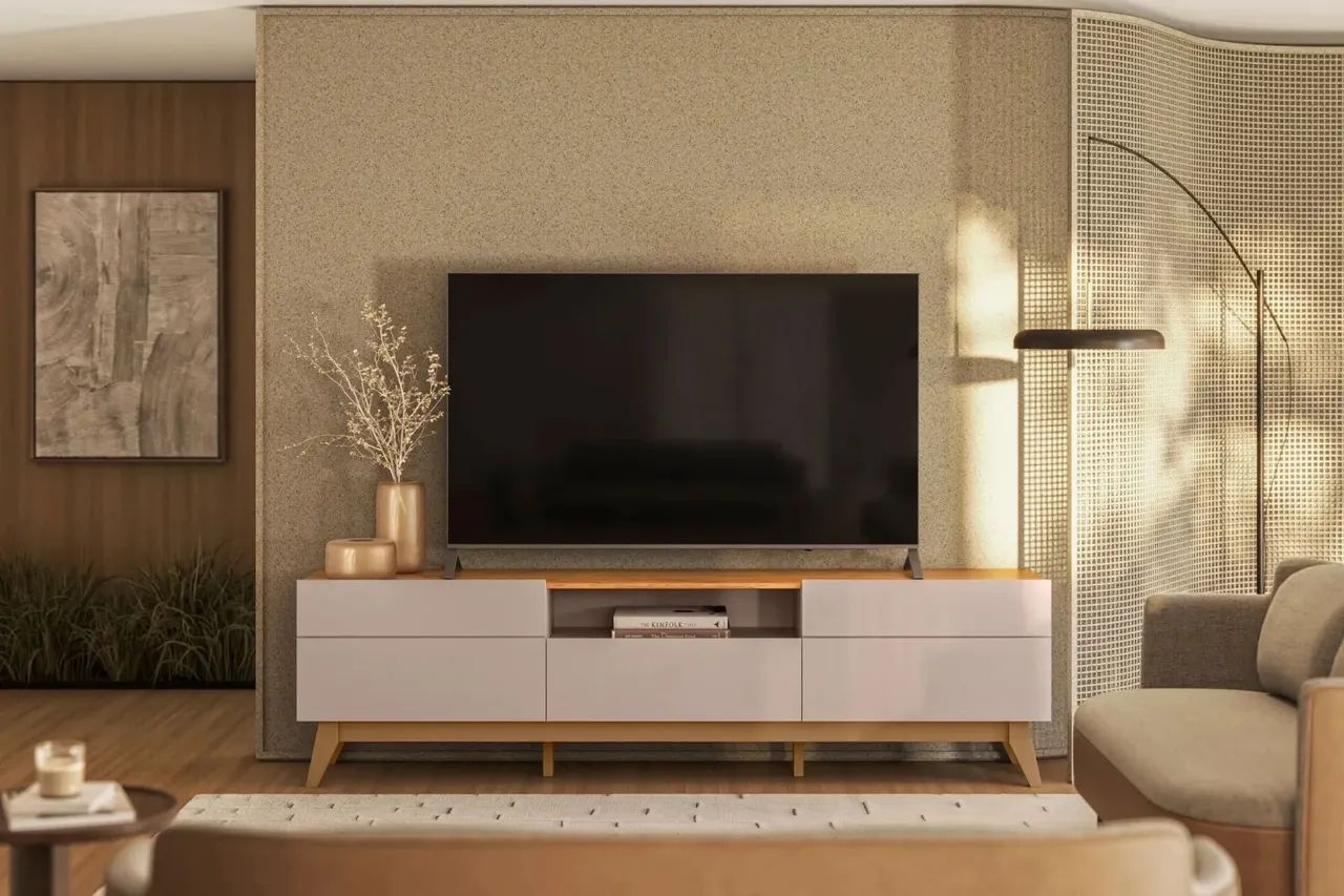 BANCADA DIADEMA 2.00 COM DUAS PORTAS 1 GAVETA PARA TV ATÉ 75 POLEGADAS -pronta entrega  - Foto 2