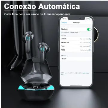 Fone De Ouvido Bluetooth Gamer Sem Fio Com Led Microfon Rs29 - Foto 4