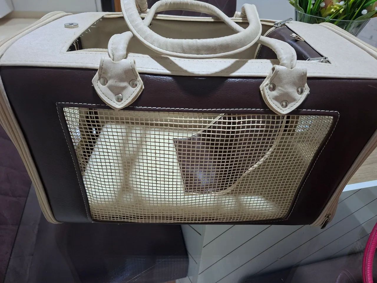 BOLSA PARA PET EM COURO MARCA SÂO Pet - Foto 3