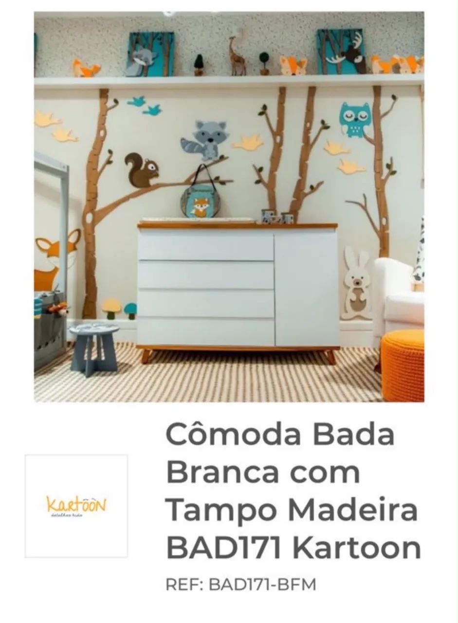 Cômoda 4 gavetas - kartoon (perfeito estado)