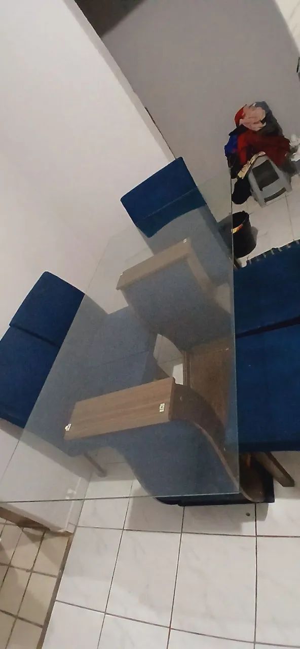 Mesa de vidro 6 cadeiras
