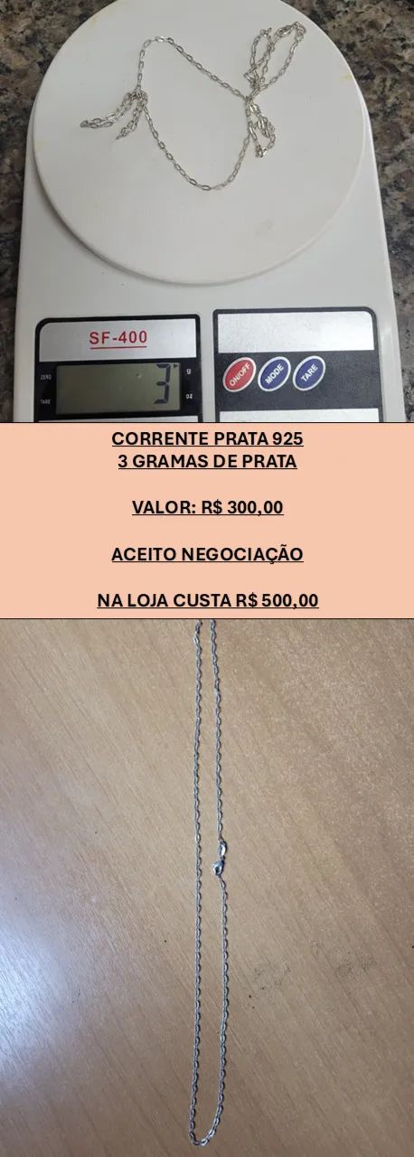 CORRENTES E PULSEIRA DE PRATA 925 - PRATA DE LEI - Foto 3