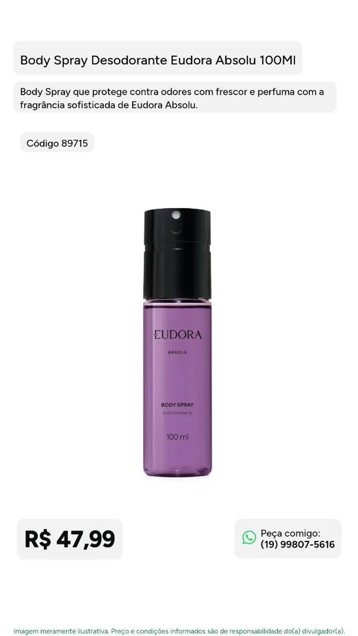 ? Body Spray Eudora Absolu 