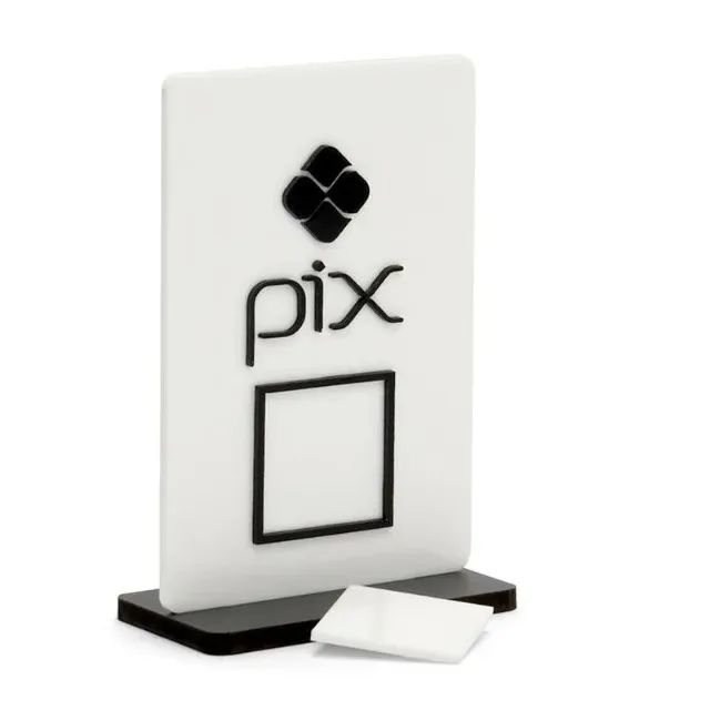 Placa Acrílica Branca QR Code PIX Personalizada - Foto 4