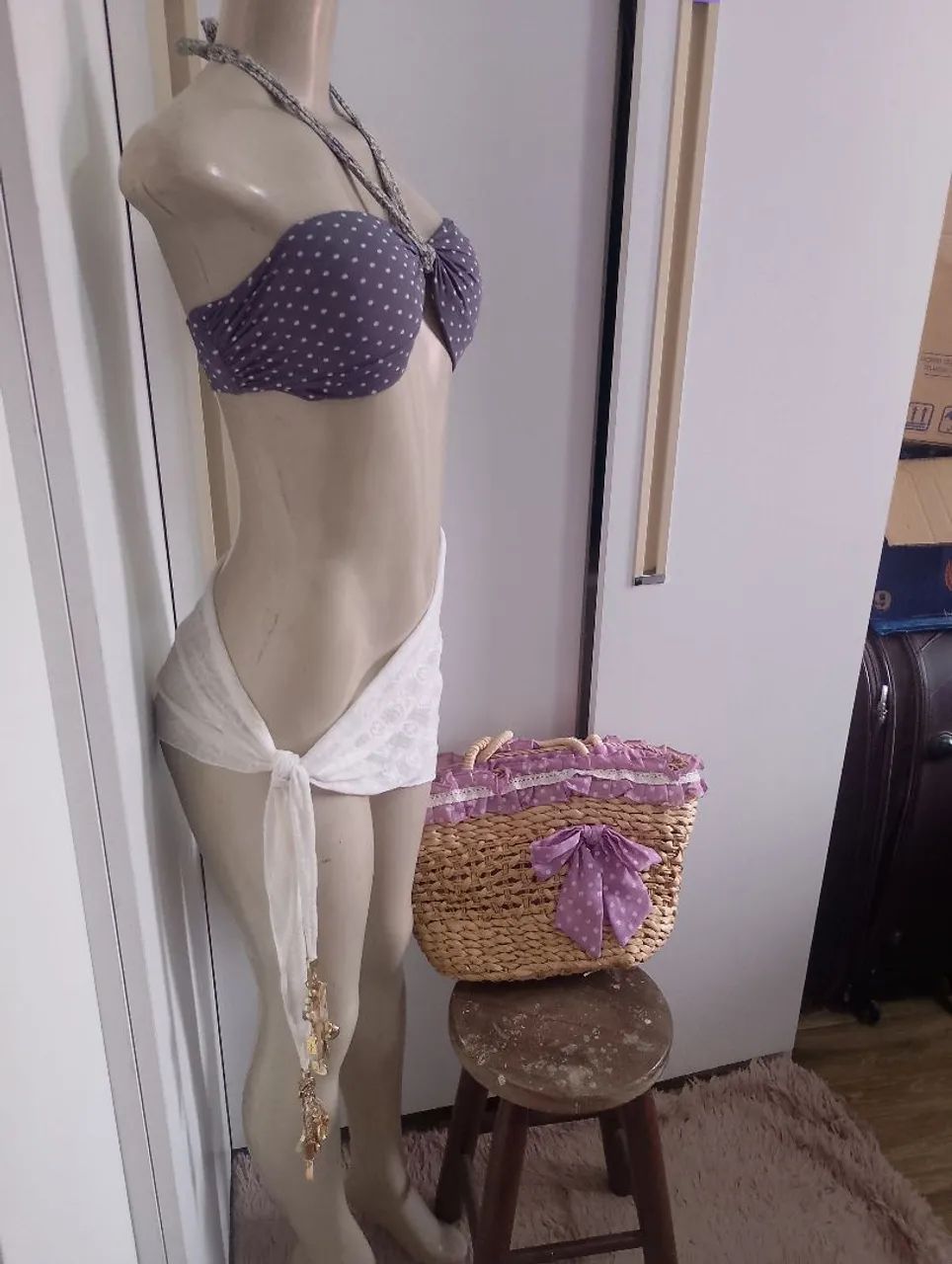 Conjunto de biquíni, lenço e bolsa - Foto 2