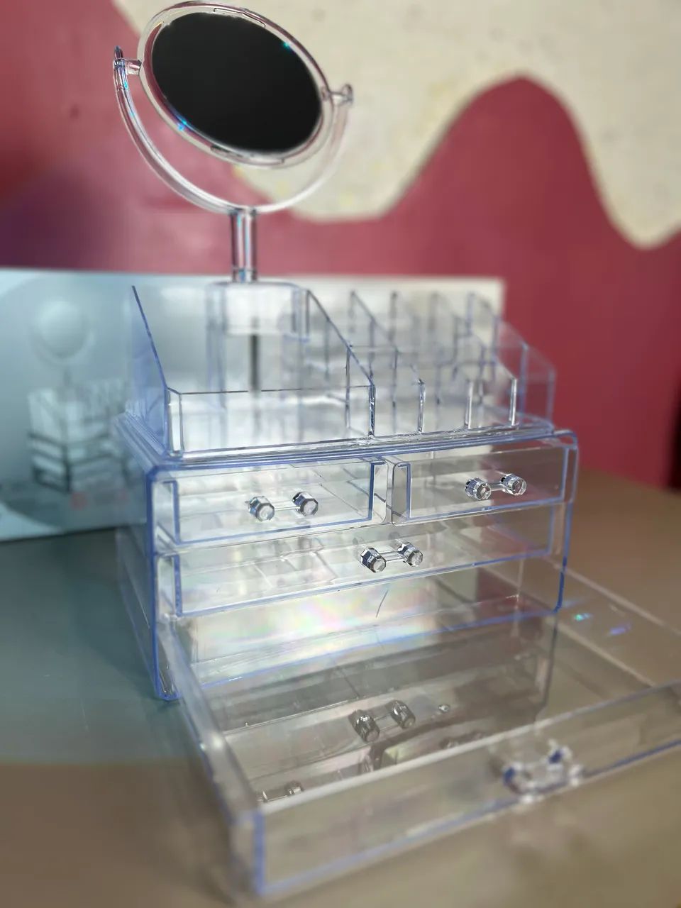 Organizador para maquiagem com espelho  - Foto 5