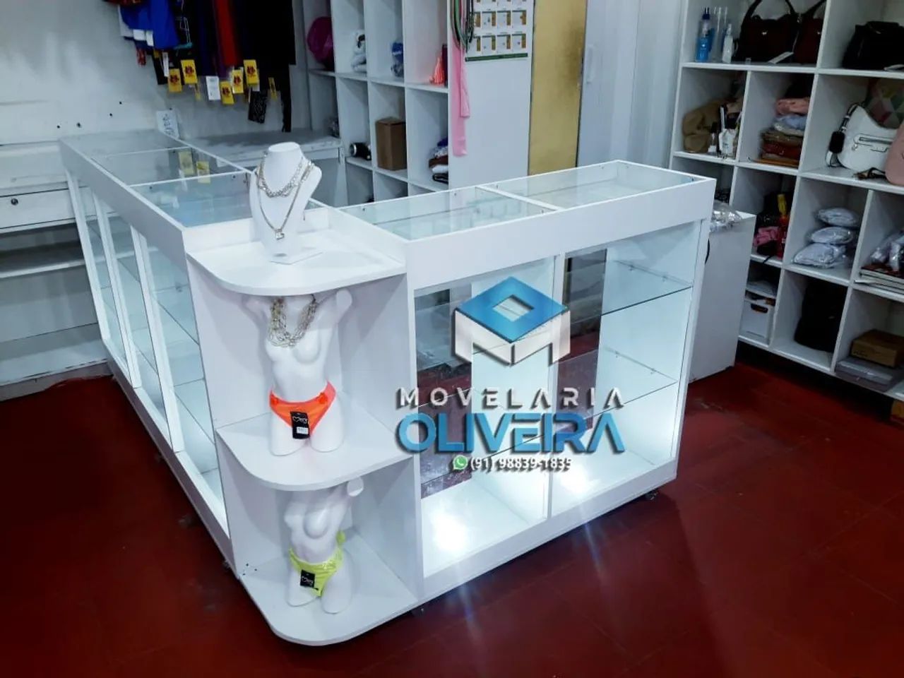 Balcão vitrine com gavetas vitrine em L fabricamos diversos modelos 